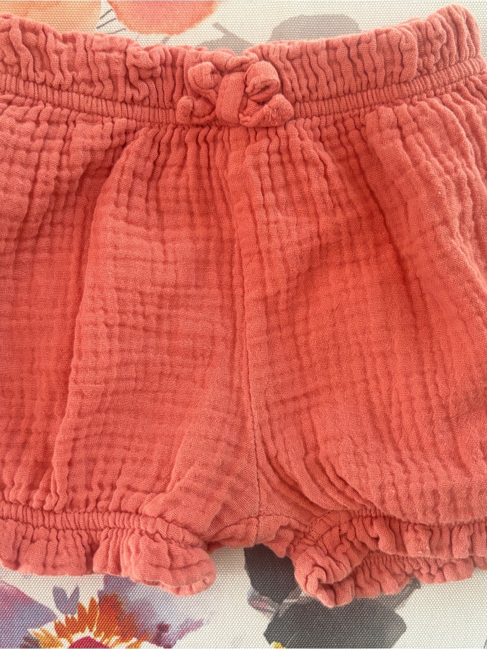 Rene Rofe Coral Gauze Ruffle Shorts